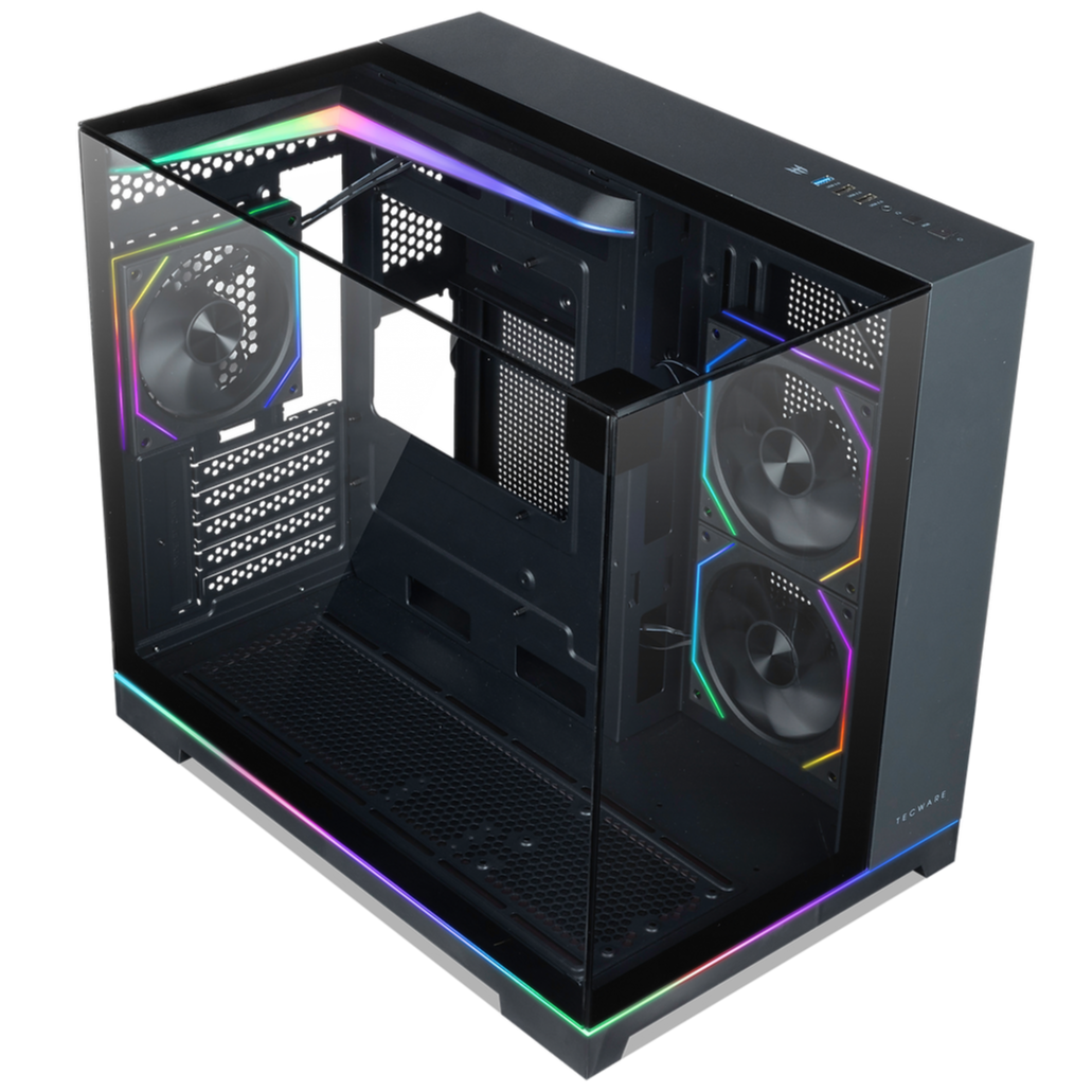 Tecware VX Prism M TG Matx Case w/ 3 x ARGB Fans (Black)